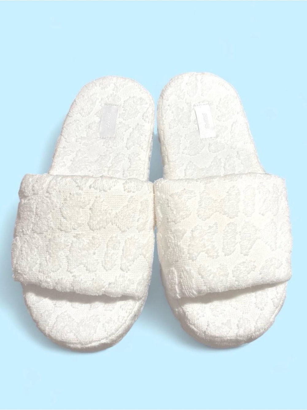 SKIMS White Terry Cloth Slide Slippers size 38